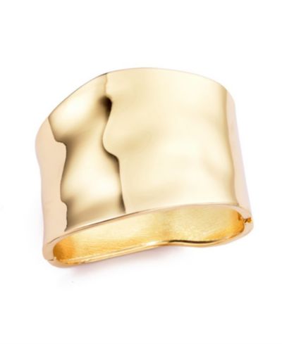 Золотой браслет ADORNIA Tall Hammered