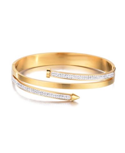 ADORNIA Tarnish Resistant Gold Chunky Nail Bangle