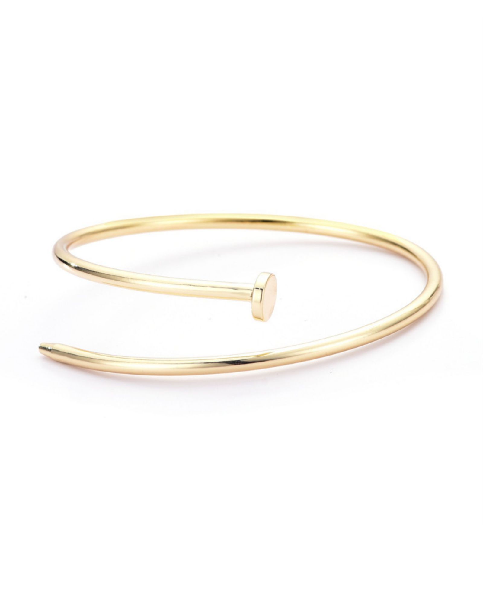 ADORNIA Gold Thin Nail Cuff Bracelet