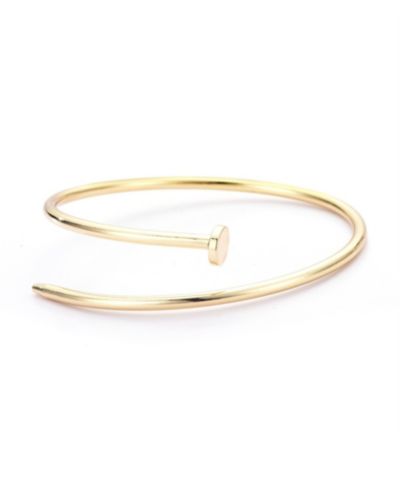 Золотой браслет-кафф ADORNIA Gold Thin Nail Cuff Bracelet