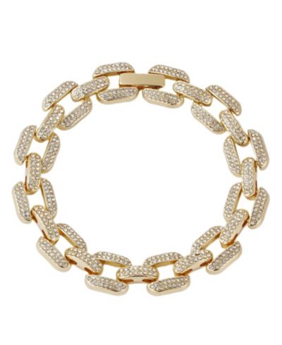 Золотой браслет с кристаллами ADORNIA Gold Crystal Encrusted Link Chain
