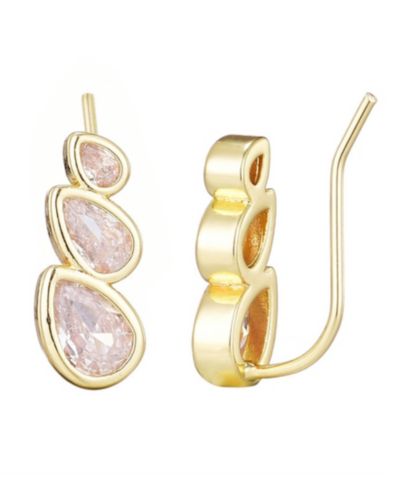 Серьги-подвески ADORNIA Gold Crystal Climber
