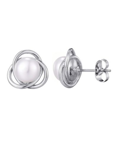 Серьги-гвоздики ADORNIA Silver Freshwater Pearl