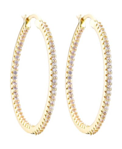 Серьги-кольца ADORNIA Gold CZ Infinity