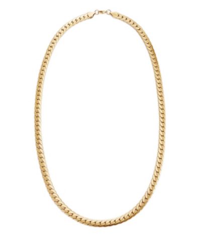 Мужская золотая цепь ADORNIA Tarnish Resistant Gold Flat Curb