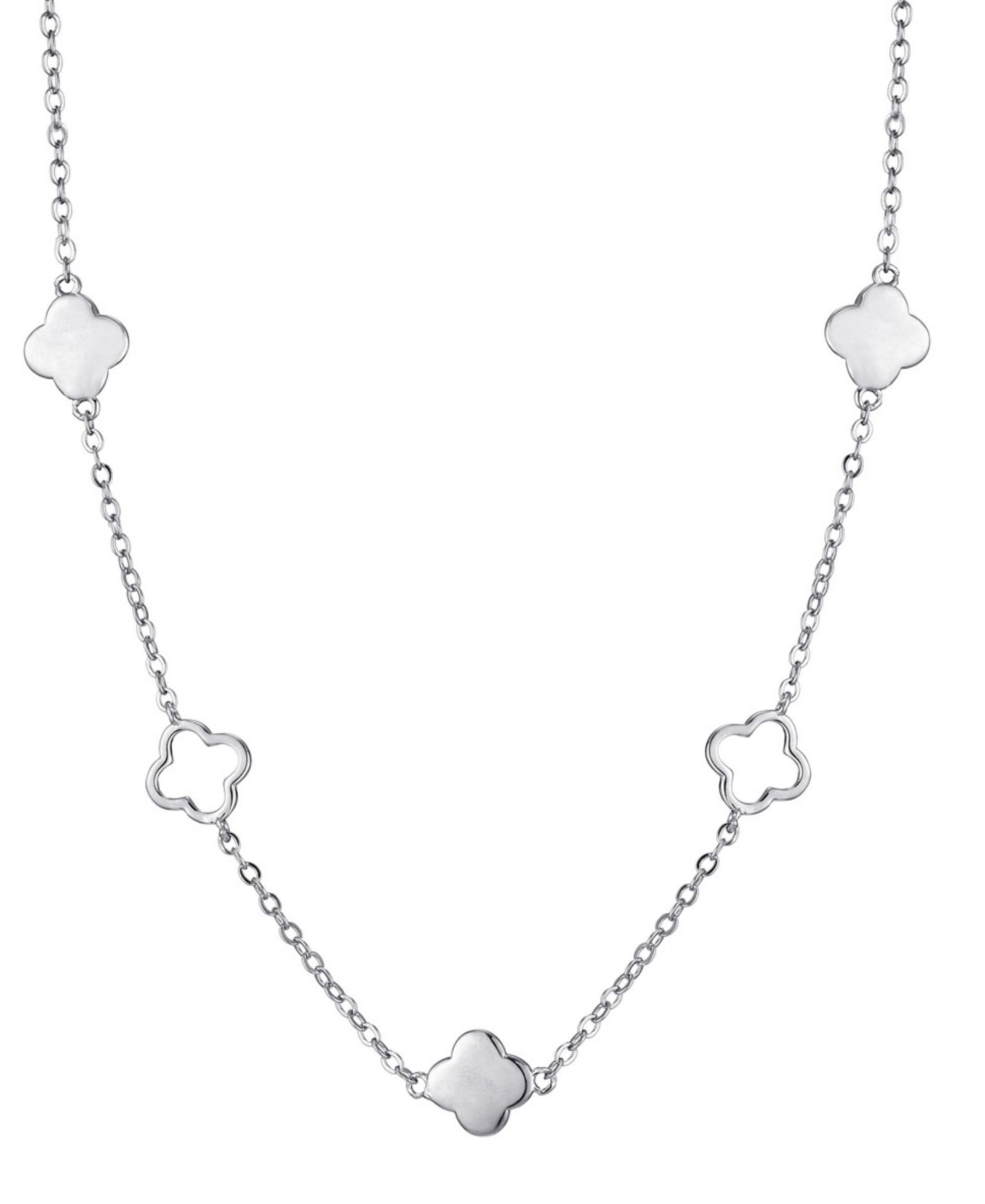Ожерелье ADORNIA Silver Clover Station