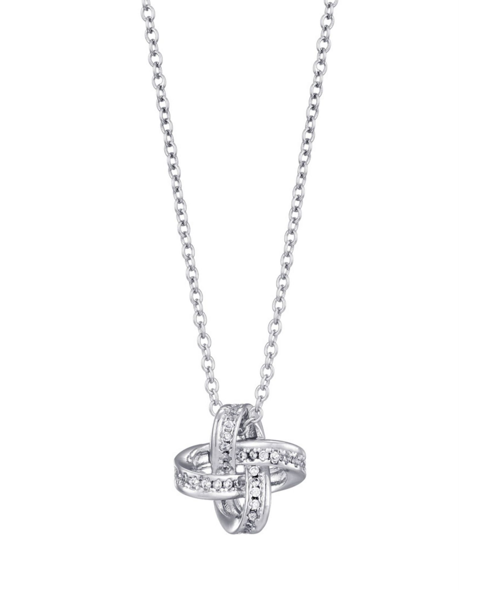 Ожерелье ADORNIA Silver CZ Braided Knot