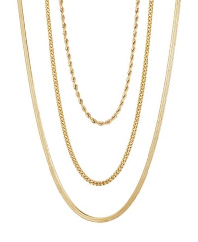 Набор золотых цепей ADORNIA Tarnish Resistant Gold Chain Necklace