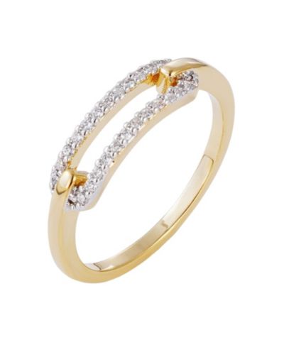 ADORNIA Gold CZ Link Ring