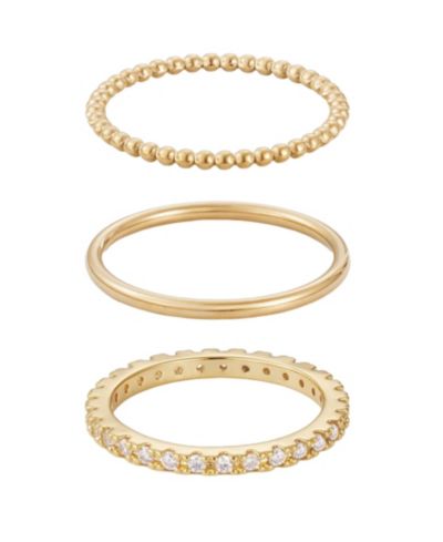 ADORNIA Gold CZ 3-Band Eternity Band Set