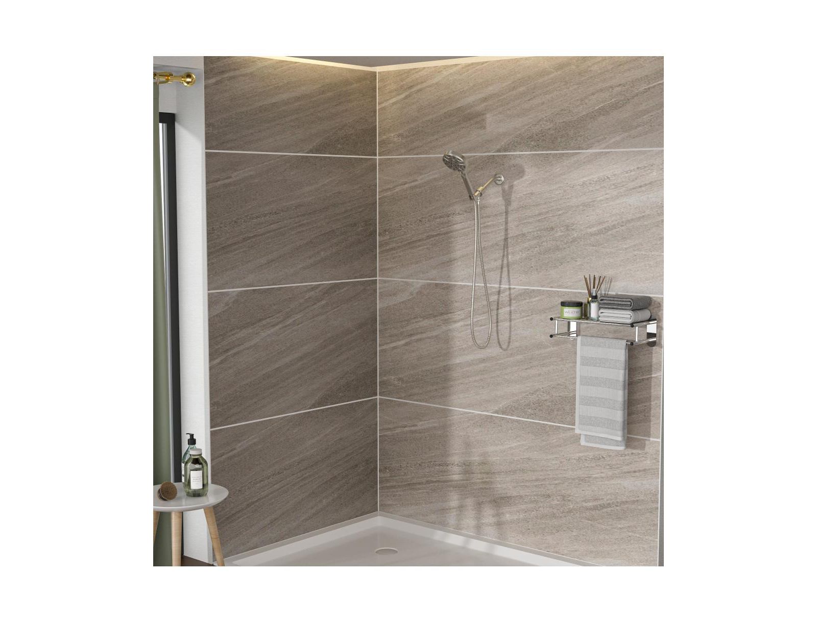 RAINSKEN Multi Function Adjustable Hand Shower - 8-Function Hand Shower, Brushed Nickel