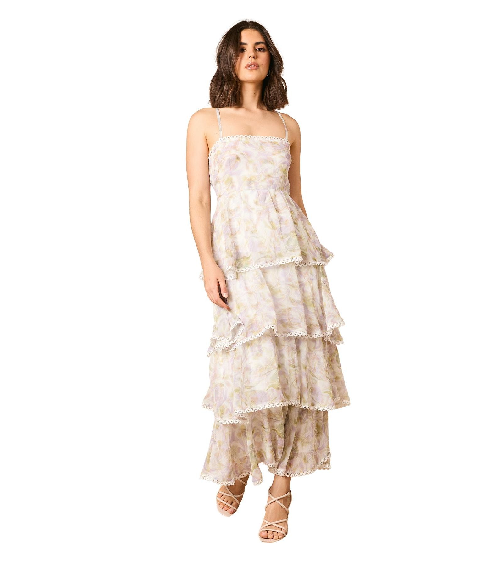 Oasis Women's Tiered Spaghetti Strap Maxi Dress
