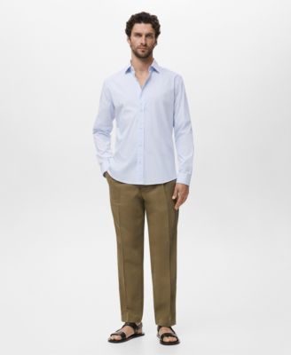 Мужская рубашка Mango Regular Fit Striped Cotton