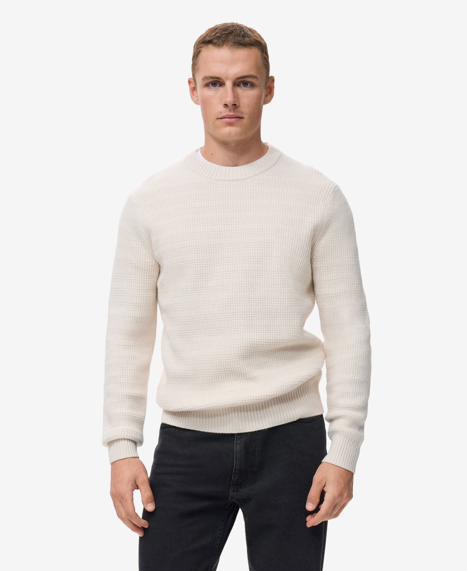 Mango Men's Structured Knitted Sweater