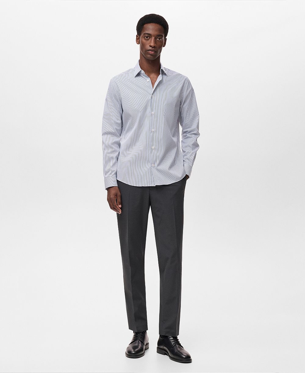 Мужская рубашка Mango Striped Cotton Regular-Fit
