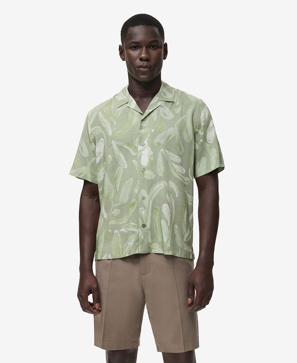 Мужская рубашка Mango Fluid Relaxed-Fit Printed