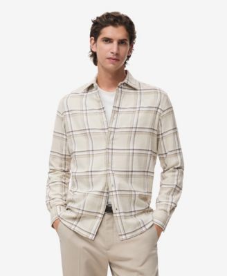 Mango Men's Cotton Flannel Check Overshirt