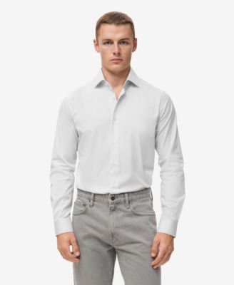 Mango Мужская хлопковая рубашка в полоску Slim-Fit