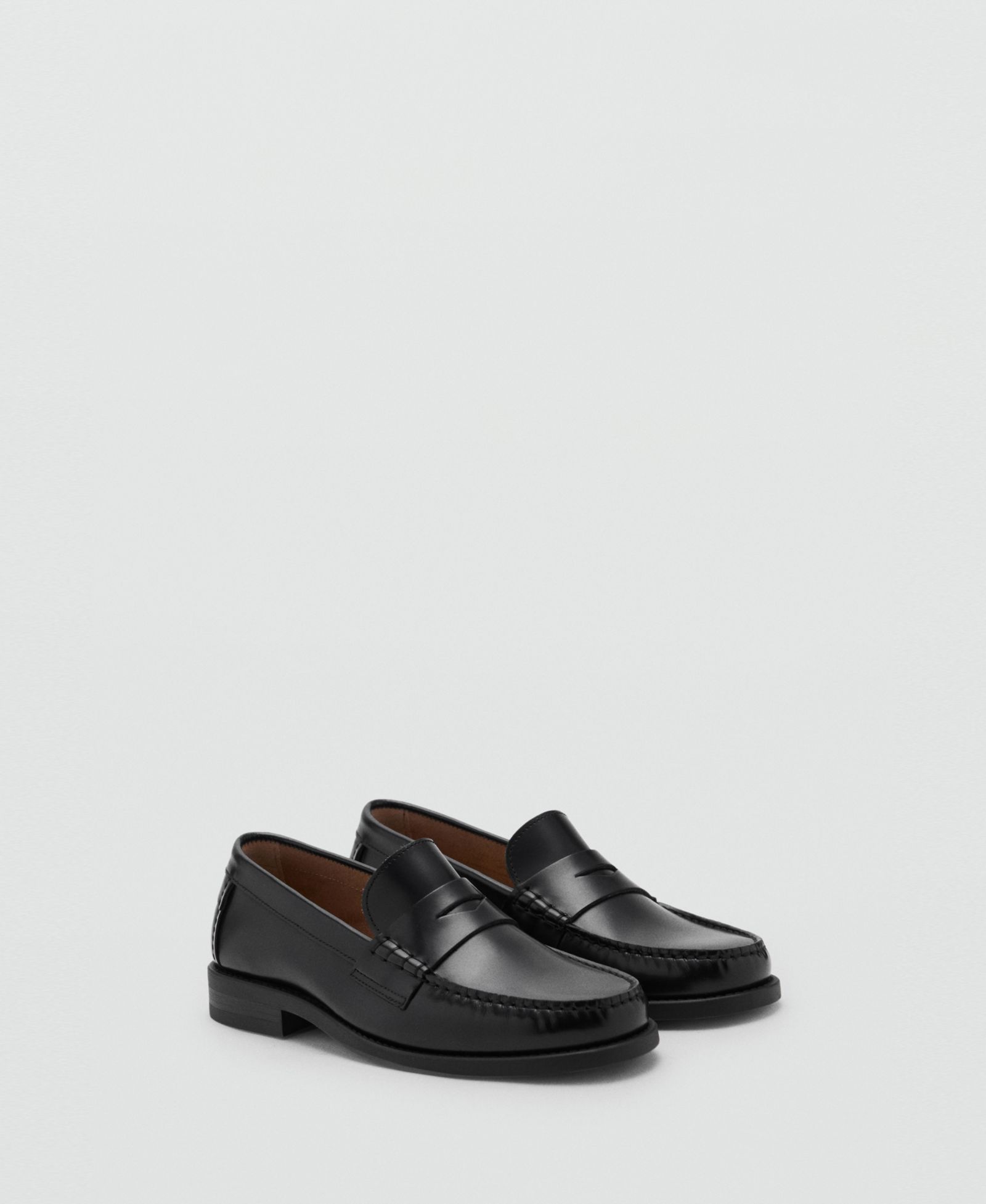Mango Men's Aged-Leather Loafers