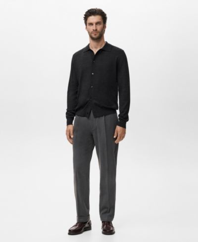 MANGO Мужской кардиган из шерсти Merino Wool