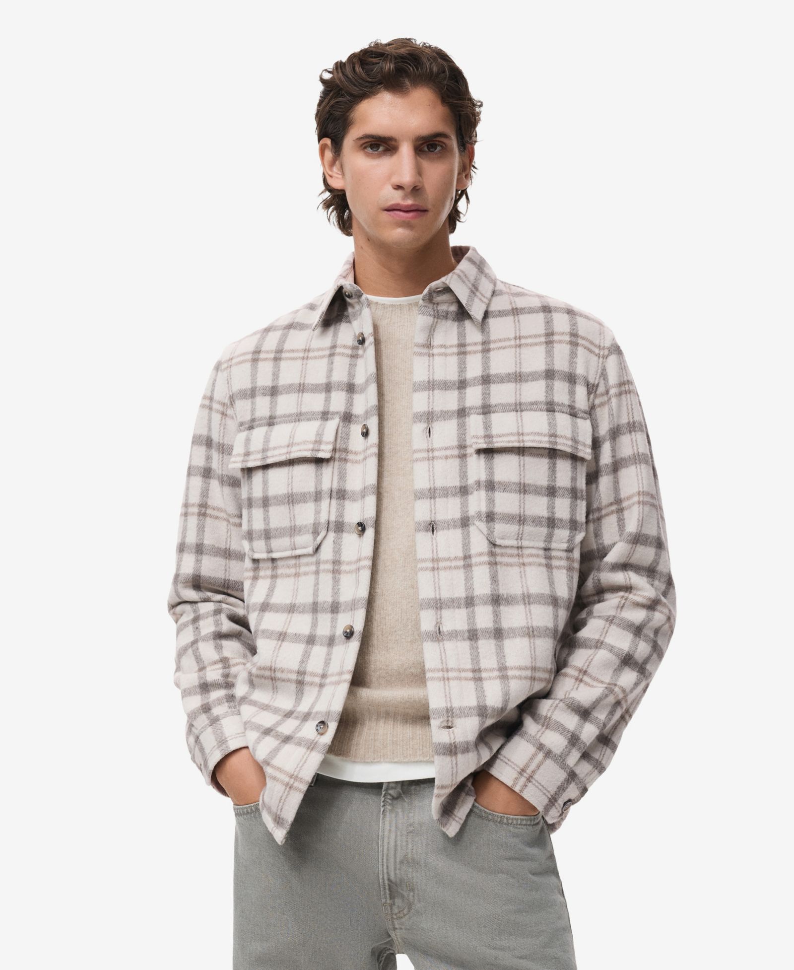 Mango Men's Check Flannel Overshirt