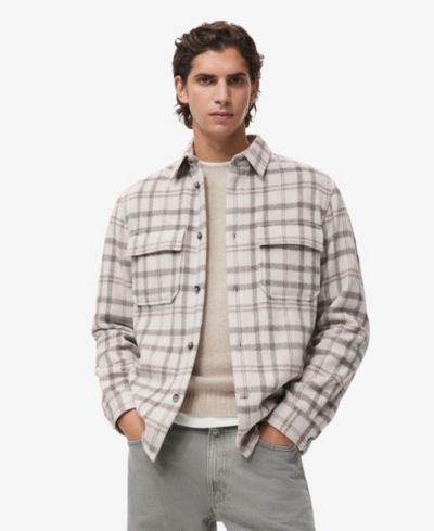 Mango Men's Check Flannel Overshirt