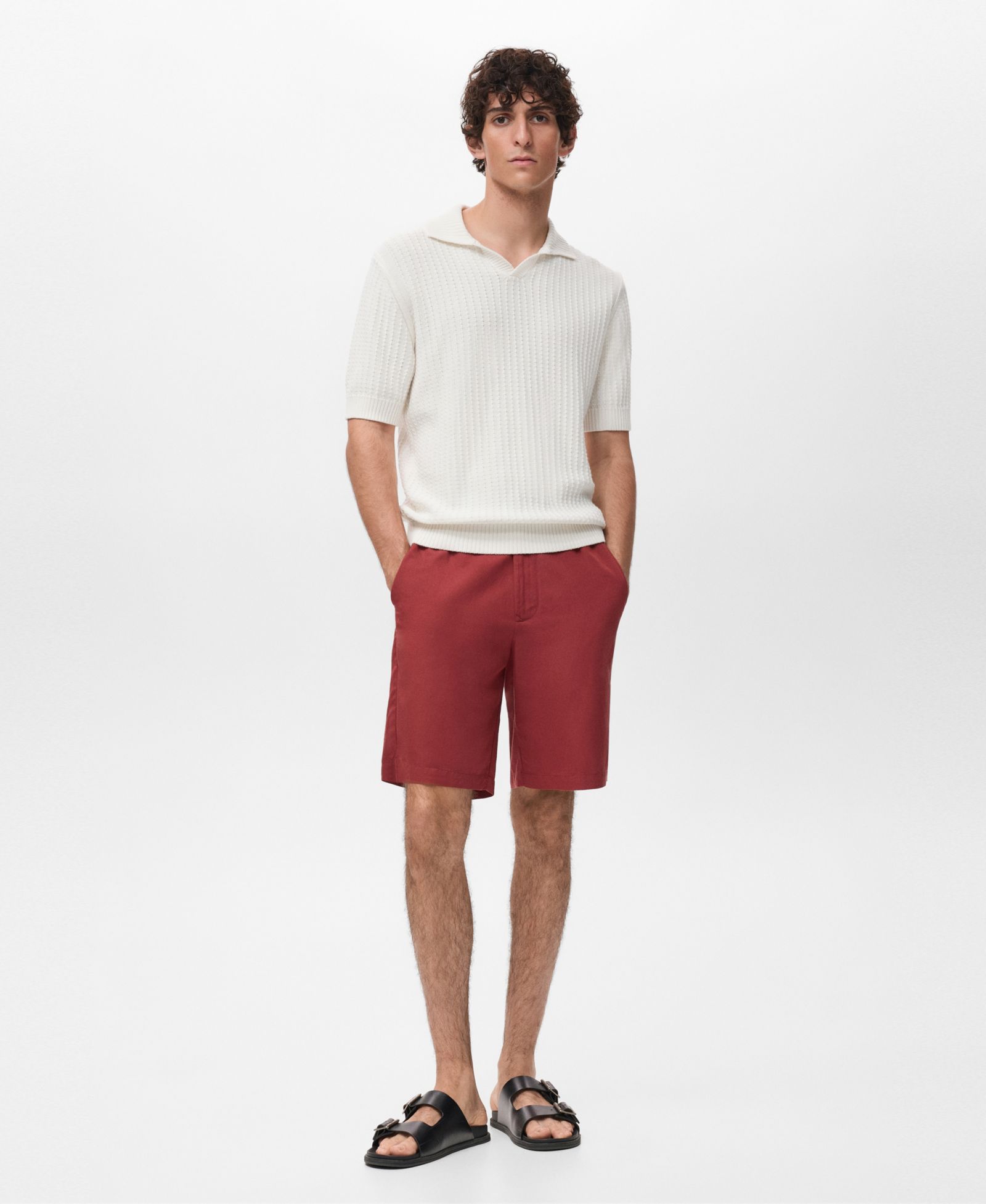 Mango Men's Cotton Knitted Polo Shirt