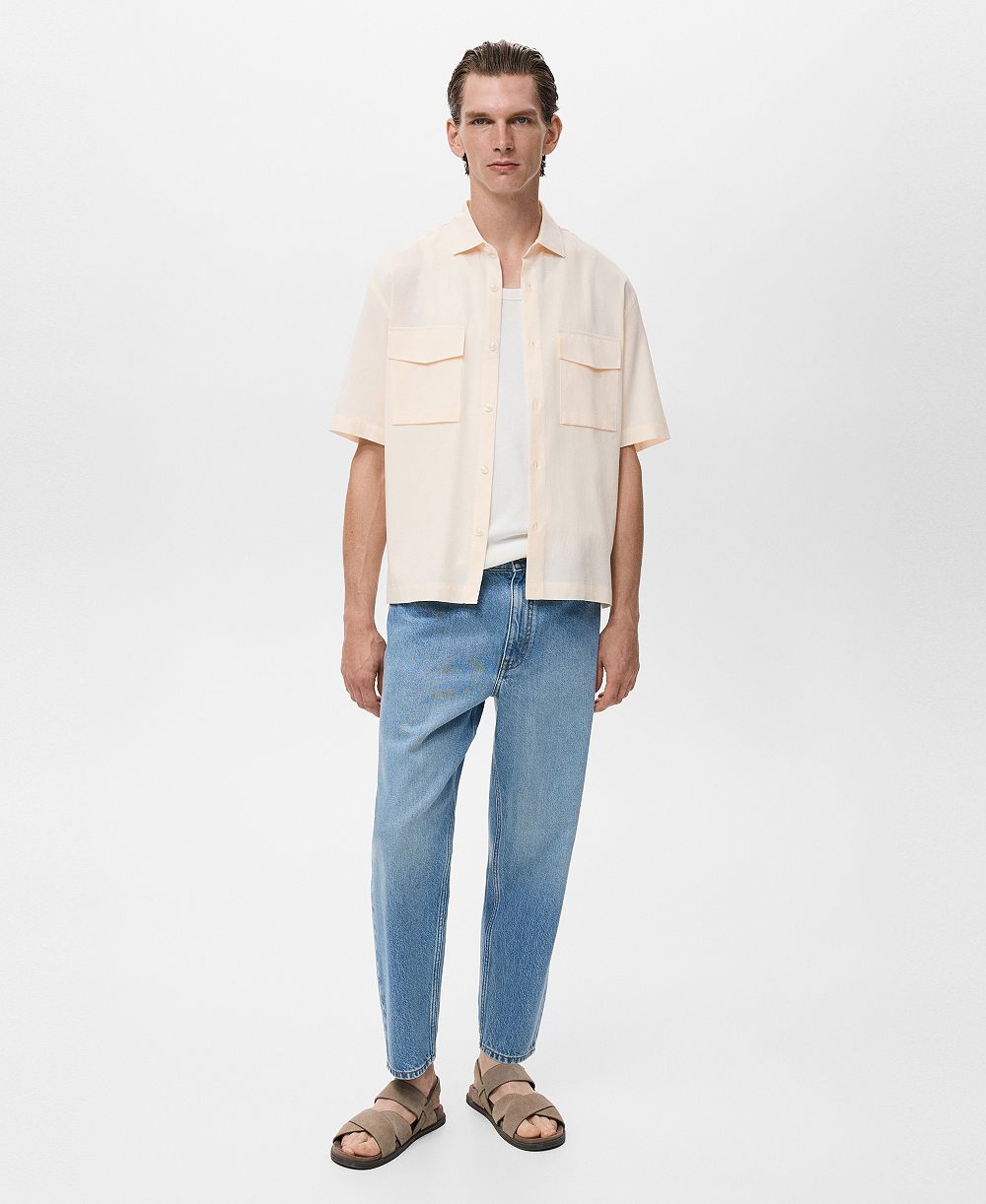 Mango Men's Regular-Fit Cotton Pocket Shirt