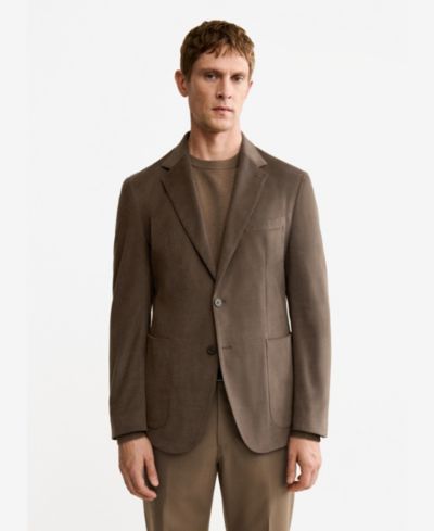 Мужской приталенный хлопковый блейзер Mango Slim Fit