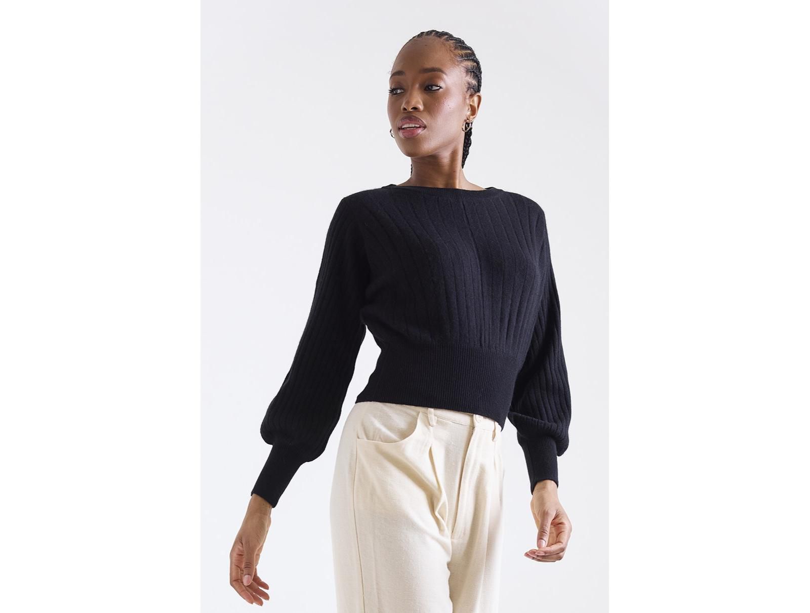 1982 Women's Rosa Ribbed 100% Cashmere Sweater
