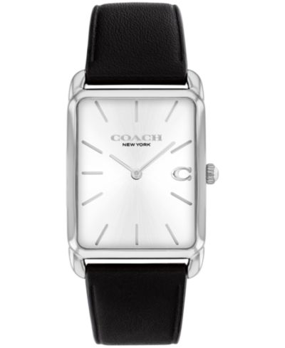COACH Мужские часы Elliot Black Leather Strap 32 x 36mm
