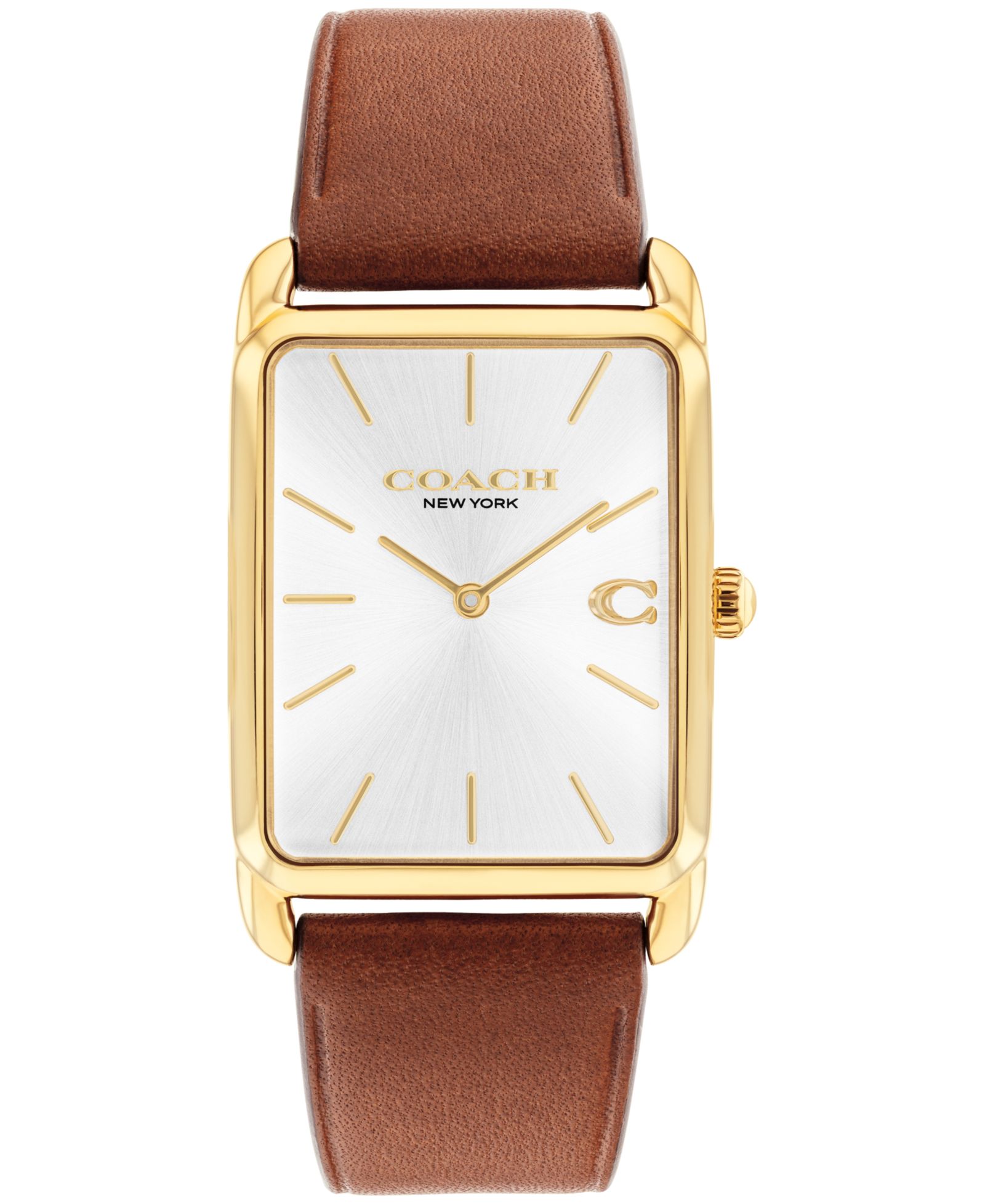 COACH Мужские часы Elliot Saddle Leather Strap, 32 x 36mm