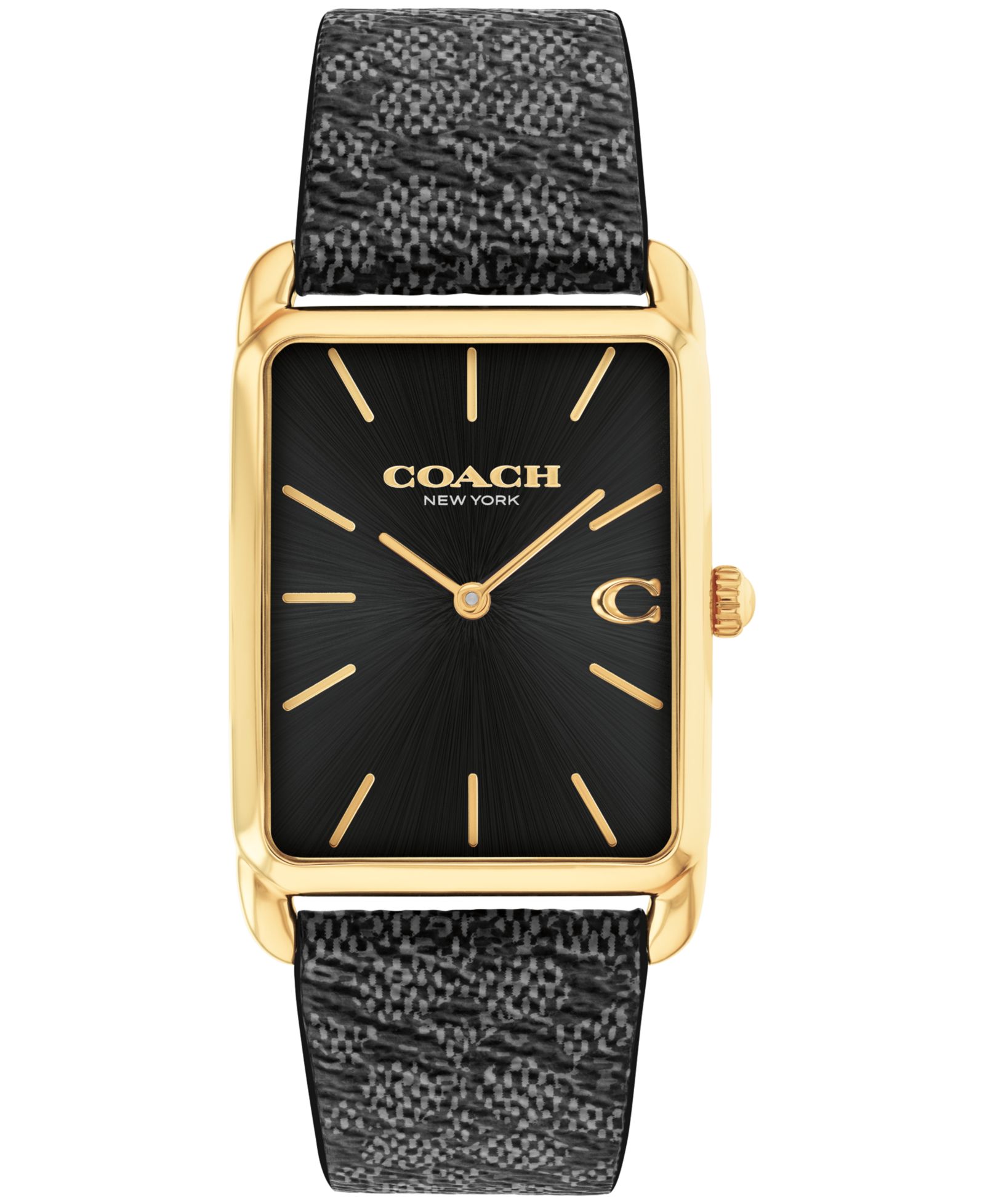Мужские часы COACH Elliot Black Leather Strap 32 x 36mm