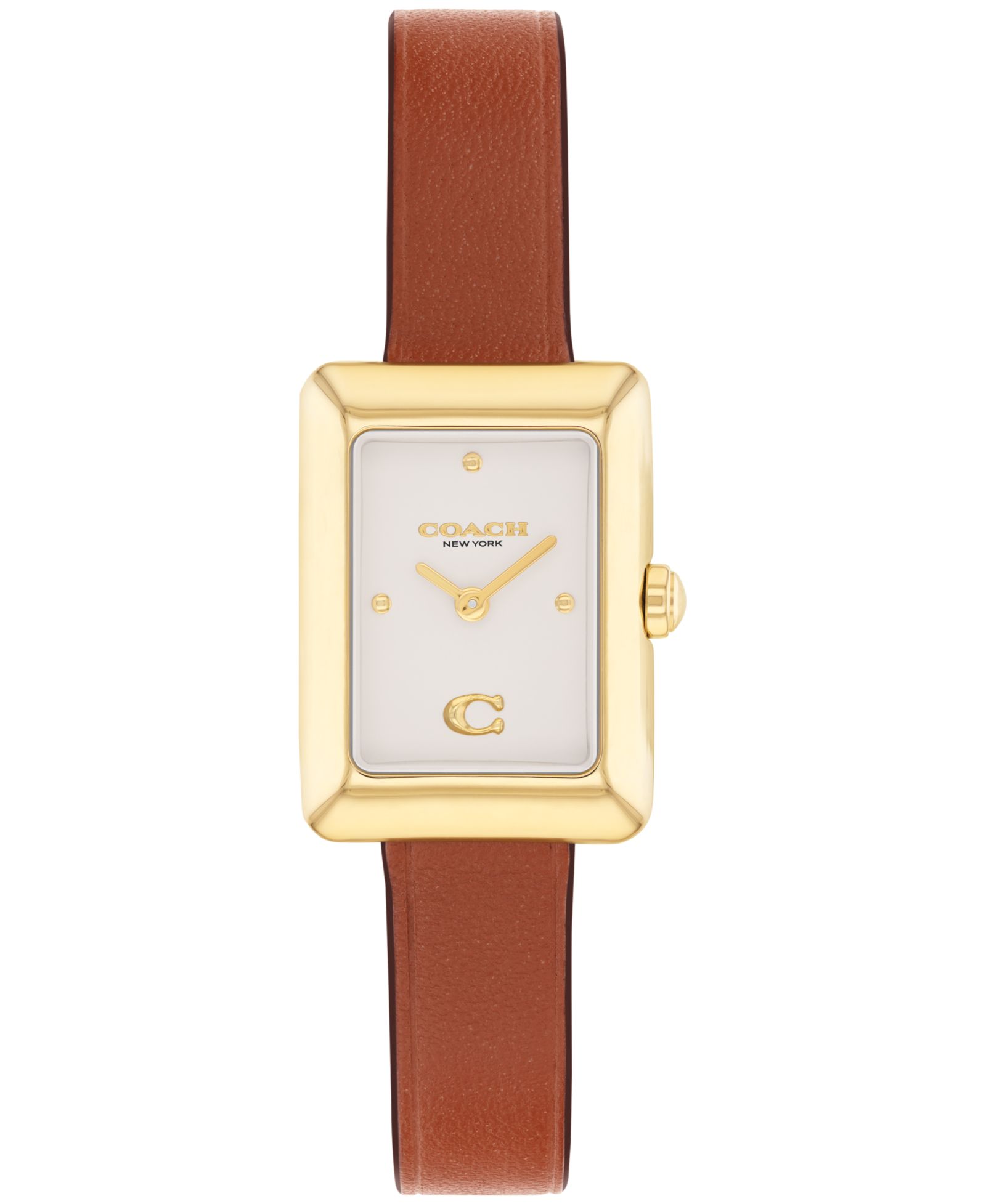 COACH Women's Mara Saddle Leather Strap Watch, 19 x 26mm