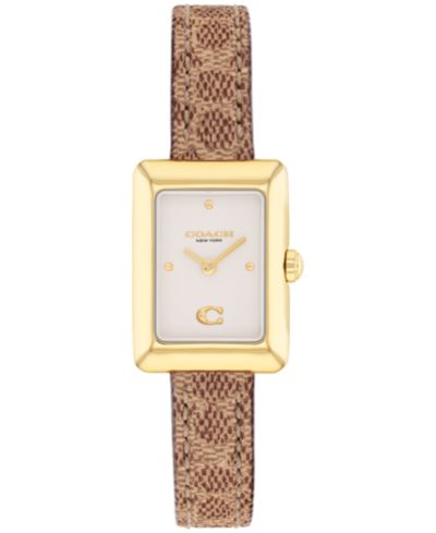 COACH Женские часы Mara Brown Leather Strap, 19 x 26mm