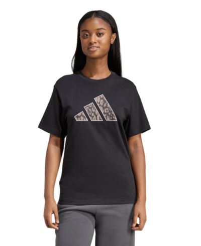 adidas Women's Animal Print Short-Sleeve Cotton T-Shirt