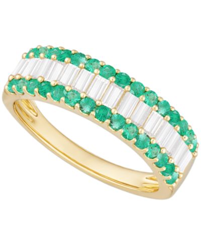 Кольцо Macy's Gemstone and Diamond (1/4 ct. t.w.) в 14K Gold
