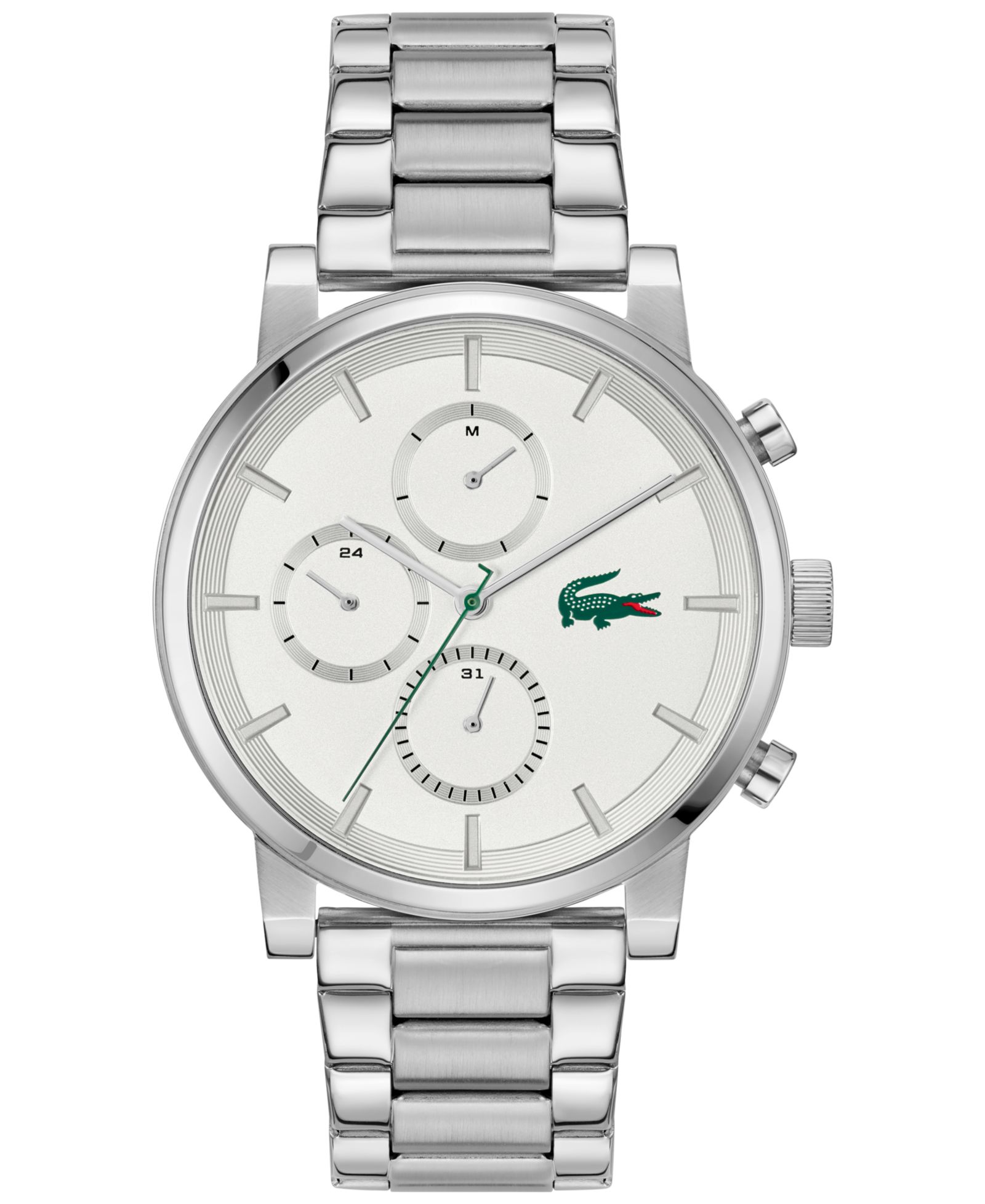 Lacoste Men's Replay Silver Tone Stainless Steel Bracelet Watch, 44mm