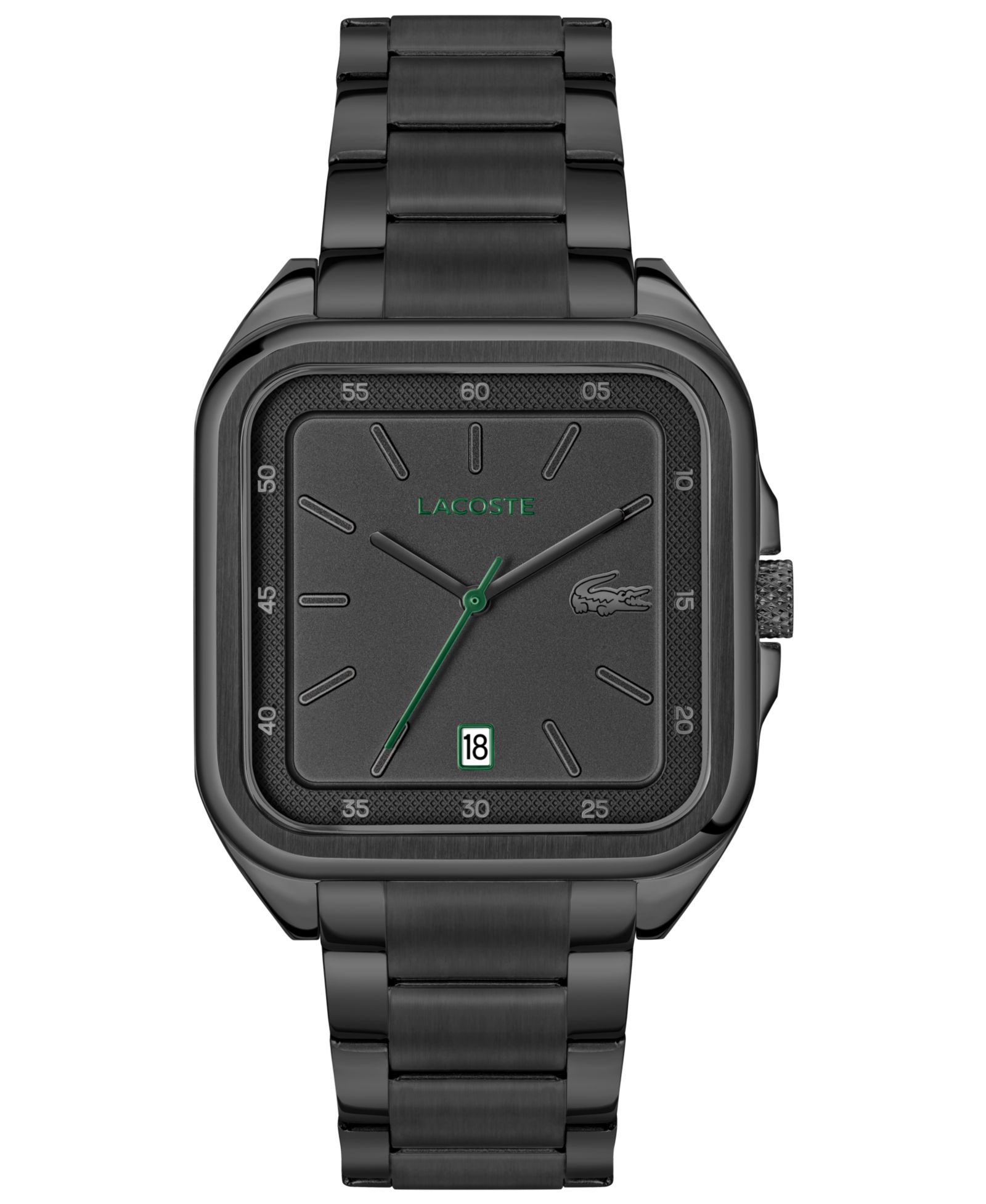 Lacoste Men's L.12.12 Up Ionic Plated Black Stainless Steel Bracelet Watch 39mm