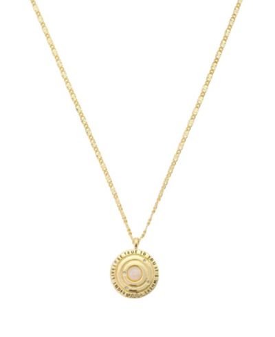 Подвеска Unwritten Gold Plated Cubic Zirconia Faux Opal Round