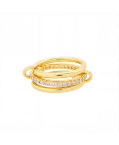 Unwritten Кольцо Unwritten Gold Cubic Zirconia Triple Interlocked Stack