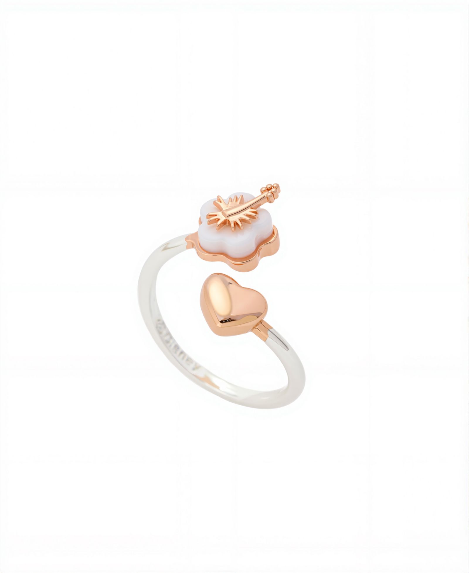 Кольцо Disney Lilo Stitch Rose Gold Heart Bypass