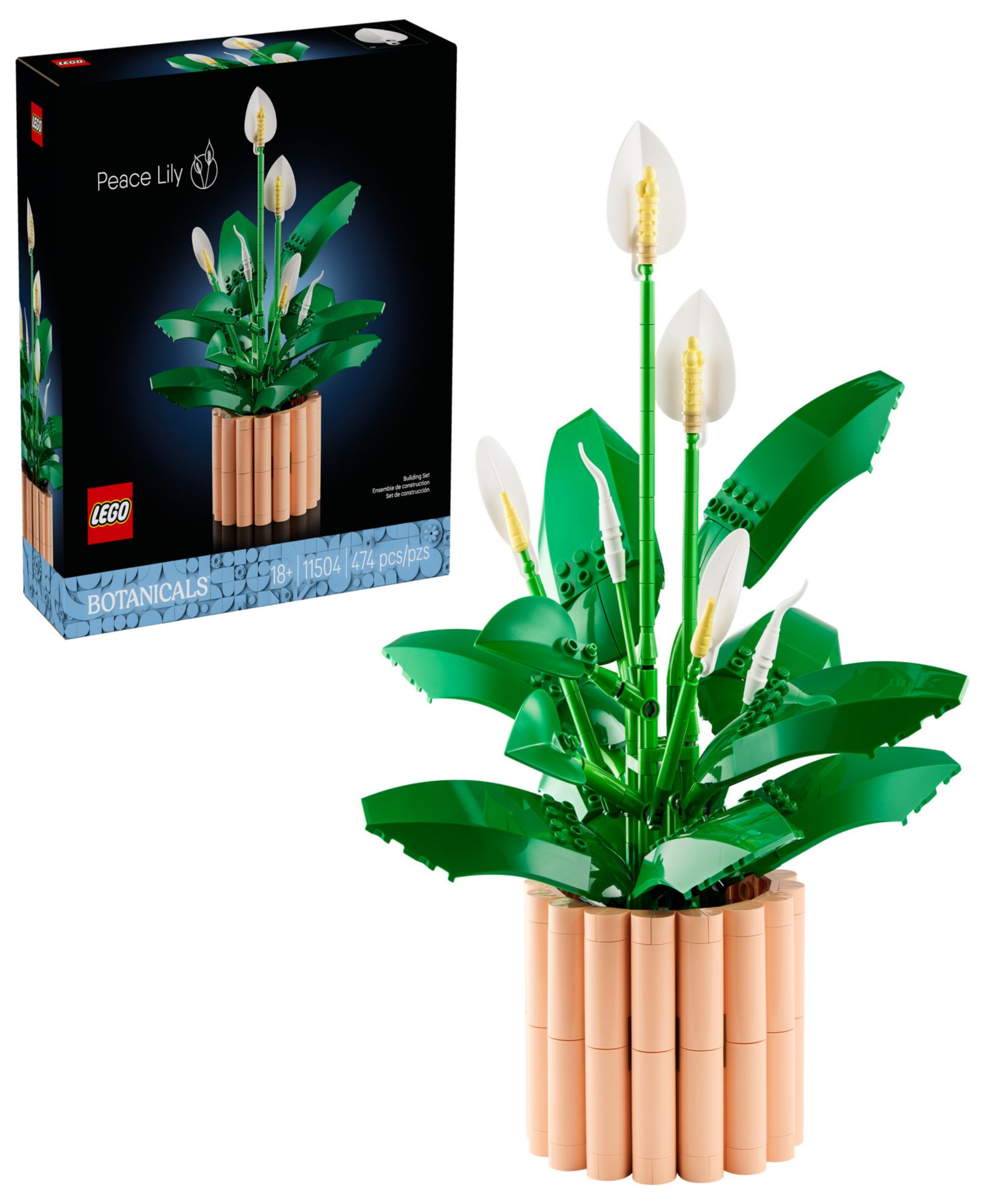 LEGO® Botanicals набор для сборки Peace Lily, 11504, 474 деталей
