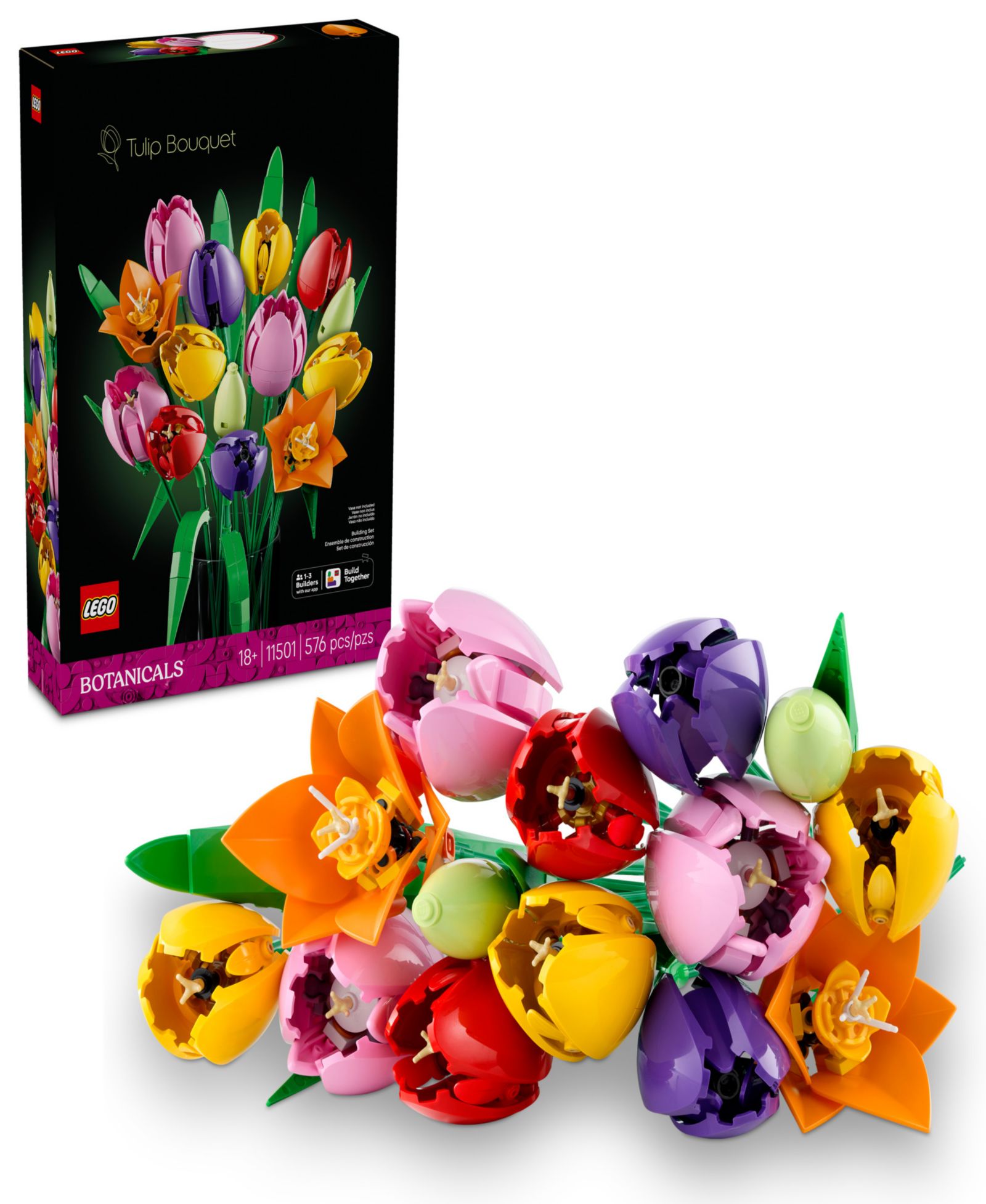 LEGO® Botanicals набор для сборки букета тюльпанов 11501, 576 деталей
