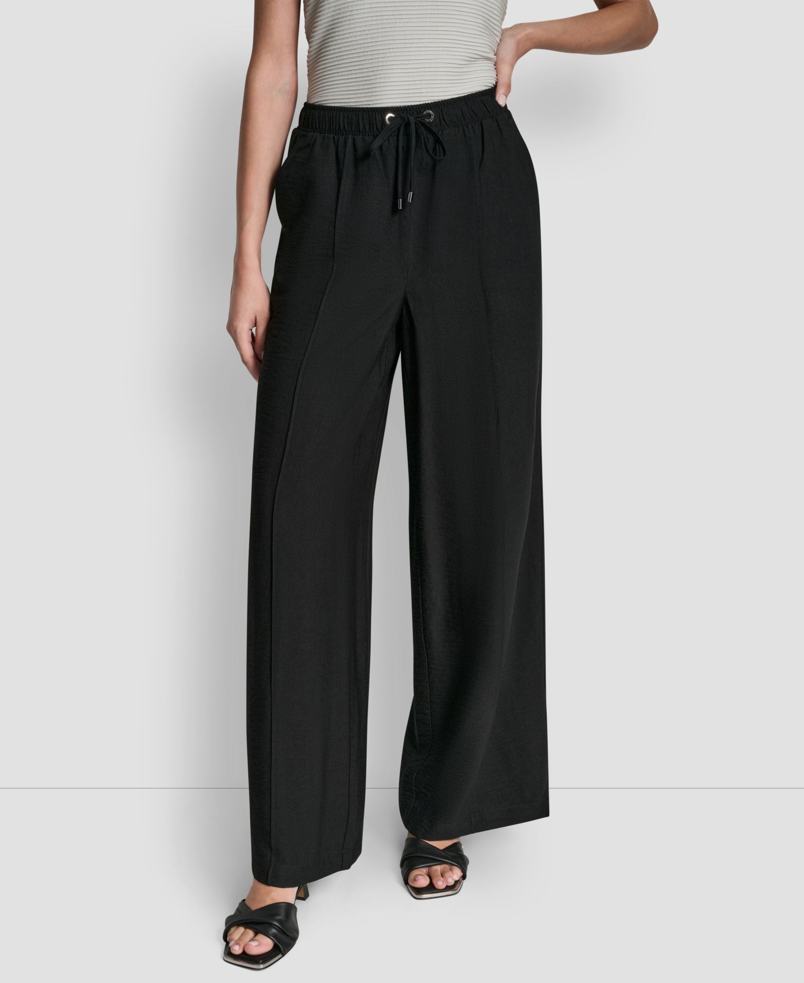 DKNY Women's Seam Crinkle Pull-On Pants