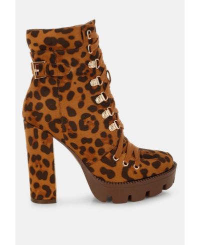 Женские массивные ботинки London Rag Womens Fremont с леопардовым принтом