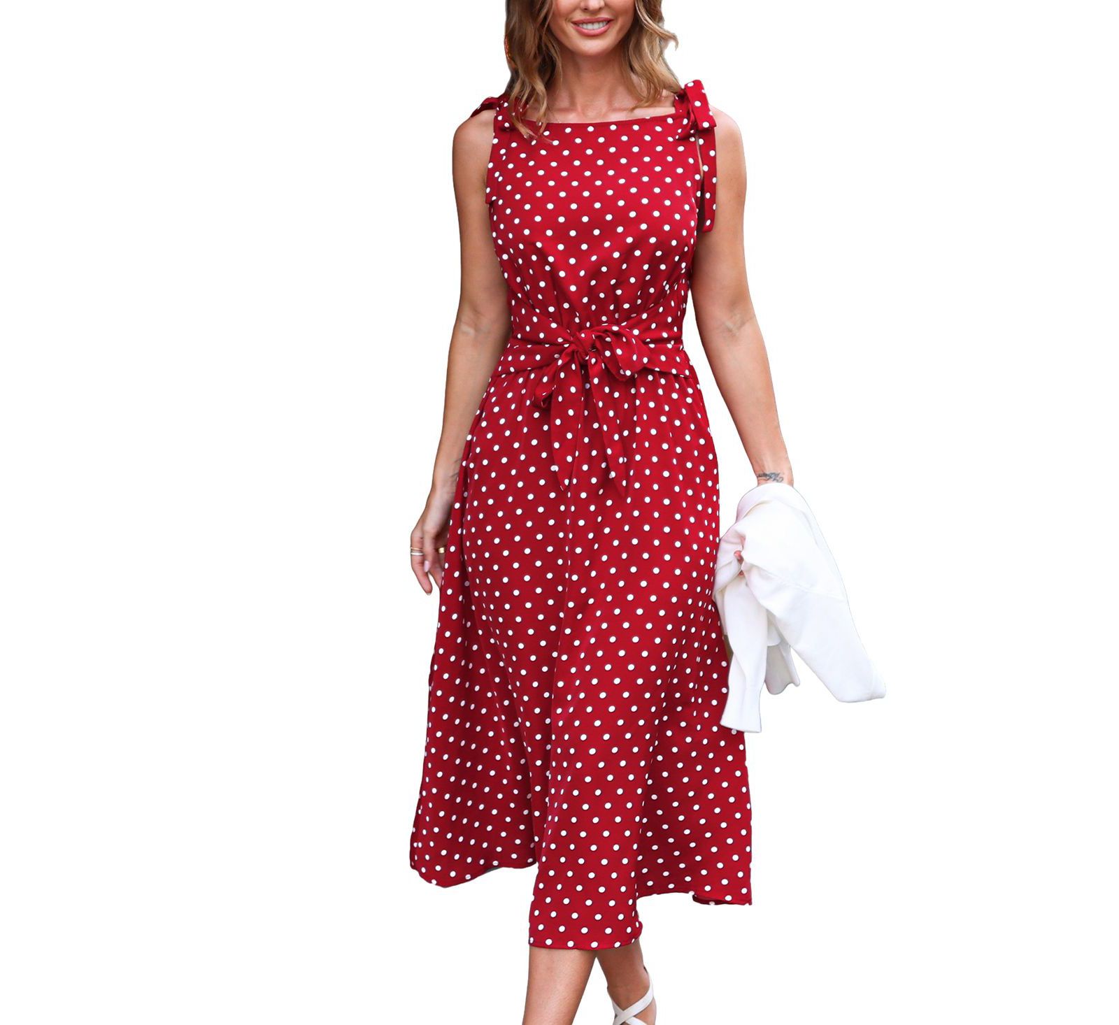 Cupshe Женское летнее платье макси в горошек Forever Classic Polka Dot Maxi Beach Dress