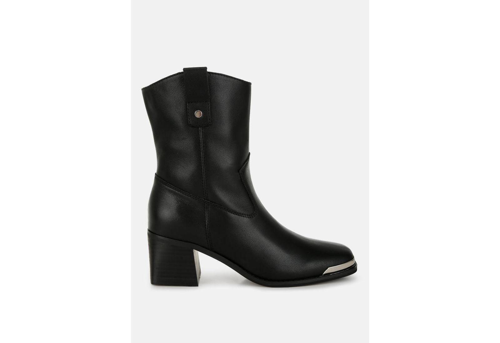 Rag and Co Womens Iliad Genuine Leather Metallic Accent Ankle Boots