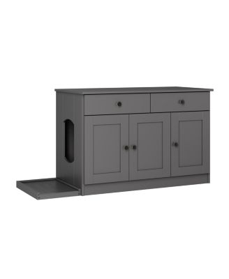 Закрытый лоток для кошачьего туалета Palace Imports Ziva из цельного дерева с ловушкой для наполнителя