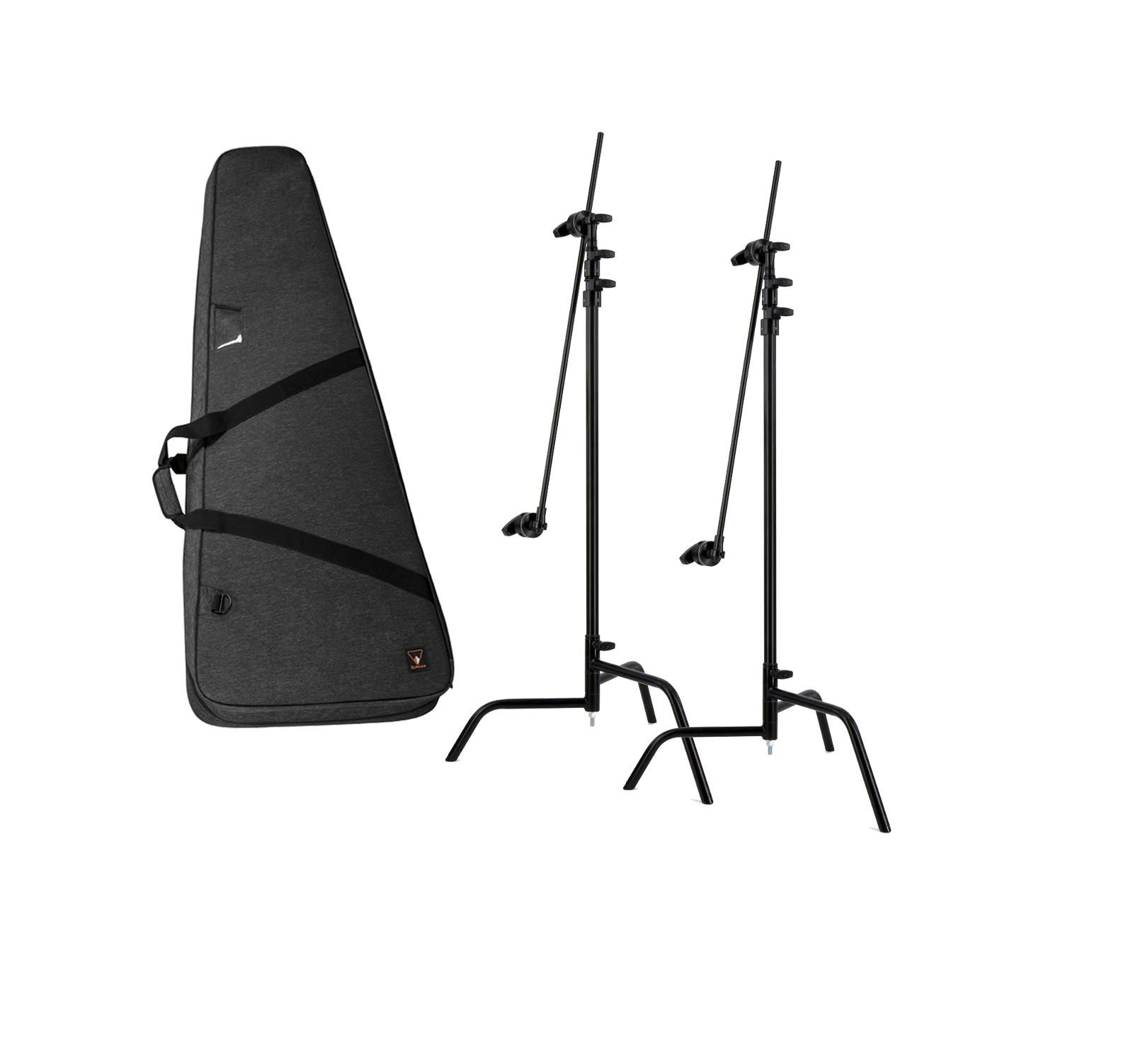 Matthews 40" C+ Stand with Turtle Base, Grip Head and Arm Adjustable Travel C-Stands, 2-Pack